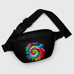 Поясная сумка Тай-дай разноцветная спираль, цвет: 3D-принт — фото 2