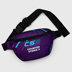 Поясная сумка Символ Counter Strike 2 в неоновых цветах на темно, цвет: 3D-принт — фото 2