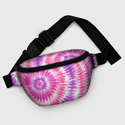 Поясная сумка Тай-дай розовый с фиолетовым, цвет: 3D-принт — фото 2