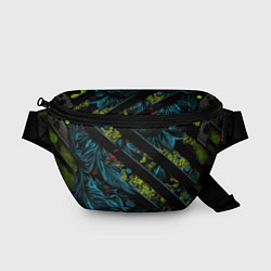 Поясная сумка Зеленая объемная абстракция, цвет: 3D-принт