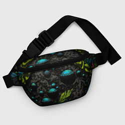 Поясная сумка Зеленые абстрактные листья, цвет: 3D-принт — фото 2