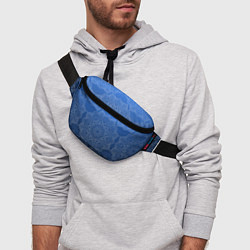 Поясная сумка Мандала на градиенте синего цвета, цвет: 3D-принт — фото 2