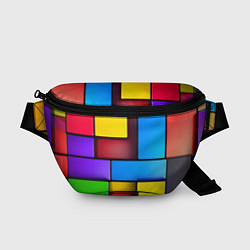 Поясная сумка Красочные объемные блоки, цвет: 3D-принт
