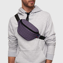 Поясная сумка Джентльмены Шотландка темно-фиолетовая, цвет: 3D-принт — фото 2