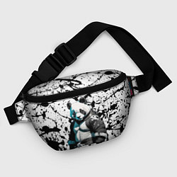 Поясная сумка Panda samurai on the background of blots, цвет: 3D-принт — фото 2