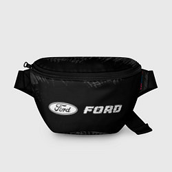 Поясная сумка Ford speed на темном фоне со следами шин: надпись, цвет: 3D-принт