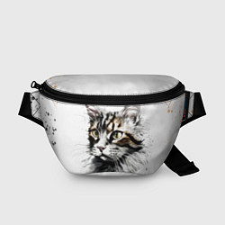 Поясная сумка Время с кошкой никогда не потрачено зря
