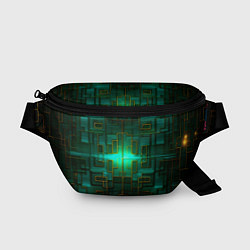 Поясная сумка Тёмно-зелёная электросхема, цвет: 3D-принт