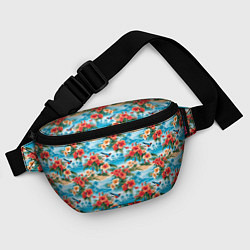 Поясная сумка Гавайский стиль летние цветы, цвет: 3D-принт — фото 2