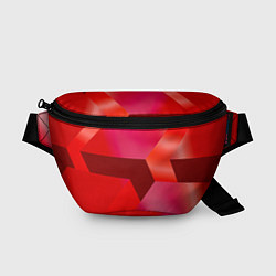 Поясная сумка Красная геометрия, цвет: 3D-принт