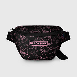 Поясная сумка Блэкпинк - розовые автографы, цвет: 3D-принт