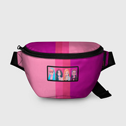 Поясная сумка Группа Black pink на фоне оттенков розового, цвет: 3D-принт