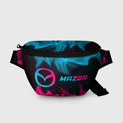 Поясная сумка Mazda - neon gradient: надпись и символ, цвет: 3D-принт