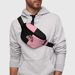 Поясная сумка Черно-розовый градиент Black Pink, цвет: 3D-принт — фото 2