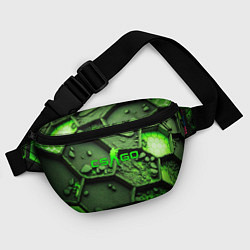 Поясная сумка CSGO green abstract, цвет: 3D-принт — фото 2