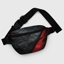 Поясная сумка Черно - красная кожа, цвет: 3D-принт — фото 2