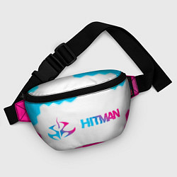 Поясная сумка Hitman neon gradient style: надпись и символ, цвет: 3D-принт — фото 2