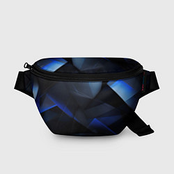 Поясная сумка Черная и голубая текстура