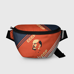 Поясная сумка Ленин на красном фоне, цвет: 3D-принт