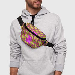 Поясная сумка Ретро молнии розово-жёлтые, цвет: 3D-принт — фото 2