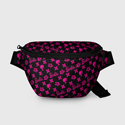 Поясная сумка Барби паттерн черно-розовый, цвет: 3D-принт