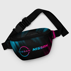 Поясная сумка Nissan - neon gradient: надпись и символ, цвет: 3D-принт — фото 2