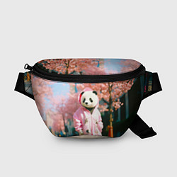 Поясная сумка Милая панда в пуховике, цвет: 3D-принт
