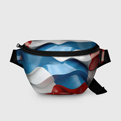 Поясная сумка Абстракция в цветах флага РФ, цвет: 3D-принт