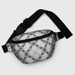 Поясная сумка Черно-белый ажурный кружевной узор Геометрия, цвет: 3D-принт — фото 2