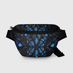 Поясная сумка Синие объемные узоры, цвет: 3D-принт