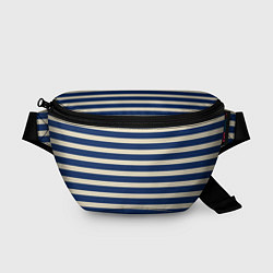 Поясная сумка Полосатый синий и кремовый, цвет: 3D-принт
