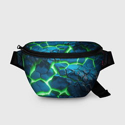 Поясная сумка Разлом зеленых плит, цвет: 3D-принт