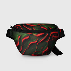 Поясная сумка Объемные зеленые плиты, цвет: 3D-принт