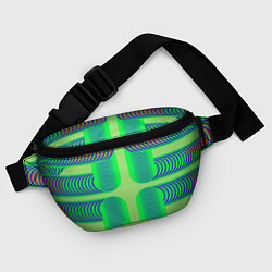 Поясная сумка Дуги на зеленом фоне, цвет: 3D-принт — фото 2