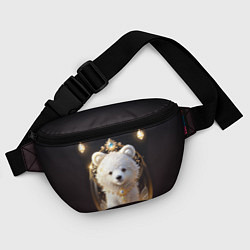 Поясная сумка Белый медвежонок с фонариками, цвет: 3D-принт — фото 2