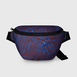 Поясная сумка Паутина синийкрасный, цвет: 3D-принт