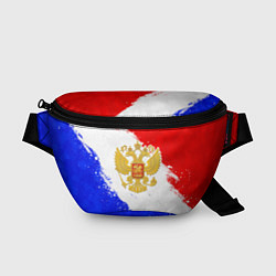 Поясная сумка Герб РФ - триколор красками, цвет: 3D-принт