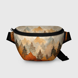 Поясная сумка Осенний лес в оранжевых тонах, цвет: 3D-принт