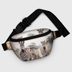 Поясная сумка Зебры акварель, цвет: 3D-принт — фото 2