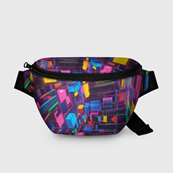 Поясная сумка Пространство с кубами, цвет: 3D-принт