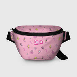 Поясная сумка Лиза - в стиле барби: аксессуары на розовом паттер, цвет: 3D-принт