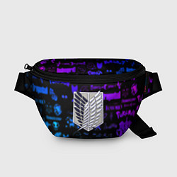 Поясная сумка Неоновые лого атака титанов, цвет: 3D-принт