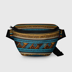 Поясная сумка Этнический рисунок в горизонтальную полоску, цвет: 3D-принт