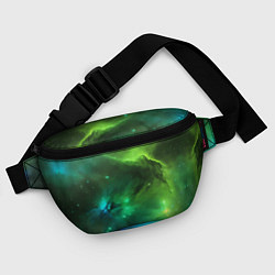 Поясная сумка Бескрайний космос зелёный, цвет: 3D-принт — фото 2