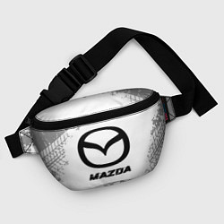 Поясная сумка Mazda speed на светлом фоне со следами шин, цвет: 3D-принт — фото 2