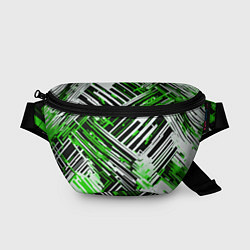 Поясная сумка Киберпанк линии белые и зелёные, цвет: 3D-принт