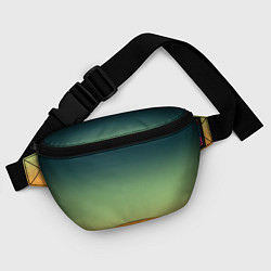 Поясная сумка Темно-зеленый и желтый градиент, цвет: 3D-принт — фото 2