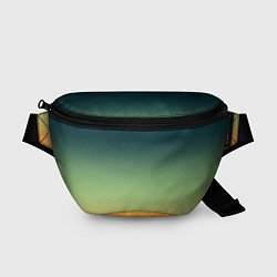 Поясная сумка Темно-зеленый и желтый градиент, цвет: 3D-принт