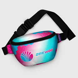 Поясная сумка Daewoo neon gradient style по-горизонтали, цвет: 3D-принт — фото 2