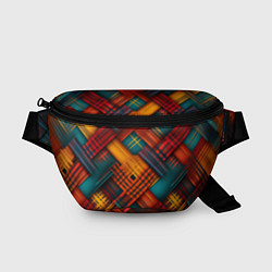 Поясная сумка Разноцветная клетка в шотландском стиле, цвет: 3D-принт